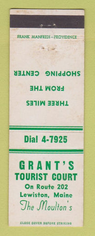 Matchbook Cover - Grant's Tourist Court Lewiston ME WEAR