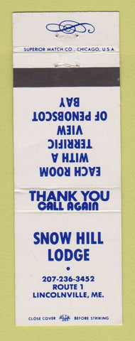 Matchbook Cover - Snow Hill Lodge Lincolnville ME