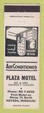 Matchbook Cover - Plaza Motel Nevada MO