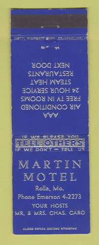 Matchbook Cover - Martin Motel Rolla MO