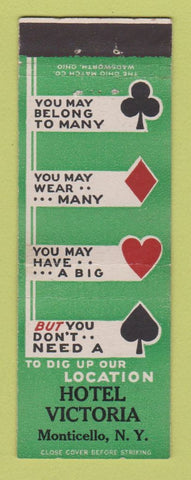 Matchbook Cover - Hotel Victoria Monticello NY