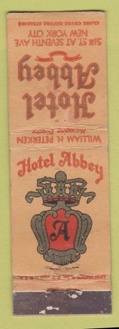 Matchbook Cover - Hotel Abbey New York City WORN