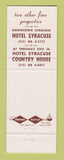 Matchbook Cover - Northway Inn Hotel Syracuse NY
