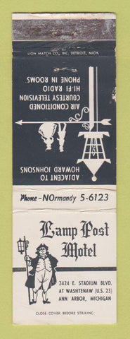 Matchbook Cover - Lamp Post Motel Ann Arbor MI WEAR