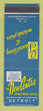 Matchbook Cover - New Centre Hotel Detroit MI WEAR