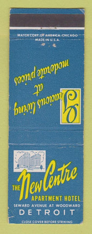Matchbook Cover - New Centre Hotel Detroit MI WEAR