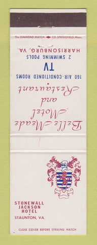 Matchbook Cover - Belle Meade Motel Restaurant Harrisonburg VA