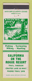 Matchbook Cover - California on the Rogue Resort Trail OR