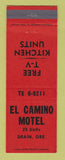 Matchbook Cover - El Camino Motel Drain OR RED