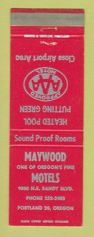 Matchbook Cover - Maywood Motels Portland OR WEAR