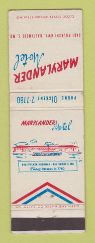 Matchbook Cover - Marylander Motel Baltimore MD