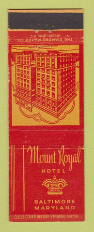 Matchbook Cover - Mount Royal Hotel Baltimore MD