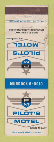 Matchbook Cover - Pilot's Motel Baltimore MD WORN