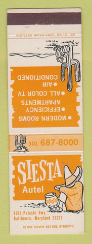 Matchbook Cover - Siesta Autel Baltimore MD cactus