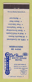 Matchbook Cover - Del Haven White House Motel College Park MD