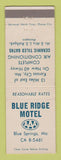 Matchbook Cover - Blue Ridge Motel Blue Springs MO