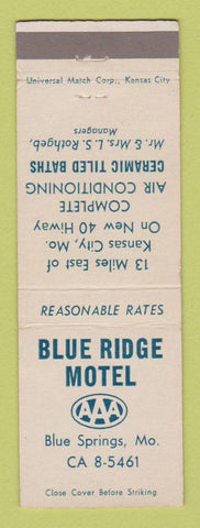 Matchbook Cover - Blue Ridge Motel Blue Springs MO