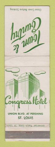 Matchbook Cover - Town & Country Congress Hotel ST Louis MO
