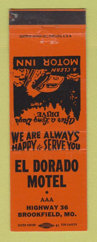 Matchbook Cover - El Dorado Motel Brookfield MO