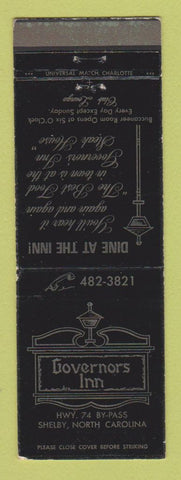 Matchbook Cover - Governors Inn Shelby NC WEAR