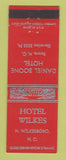 Matchbook Cover - Hotel Wilkes North Wilkesboro NC Daniel Boone Hotel NC