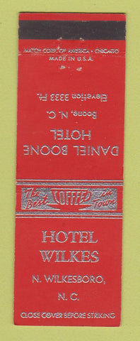 Matchbook Cover - Hotel Wilkes North Wilkesboro NC Daniel Boone Hotel NC
