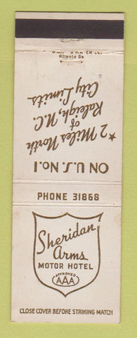Matchbook Cover - Sheridan Arms Motor Hotel Raleigh NC WEAR