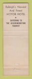 Matchbook Cover - Sheridan Arms Motor Hotel Raleigh NC WEAR