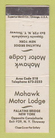 Matchbook Cover - Mohawk Motor Lodge Palatine Bridge NY