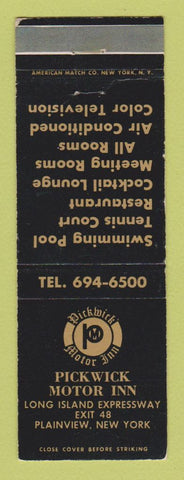 Matchbook Cover - Pickwick Motor Inn Plainview NY