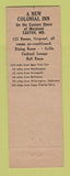 Matchbook Cover - Tidewater Inn Easton MD