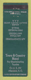 Matchbook Cover - Town & Country Motel Allendale SC