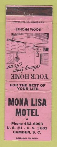 Matchbook Cover - Mona Lisa Motel Camden SC WORN