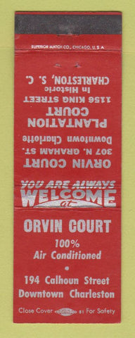 Matchbook Cover - Orvin Court Plantation Court Charleston SC