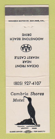 Matchbook Cover - Cambria Shores Motel Moonstone Beach Drive CA San Simeon?