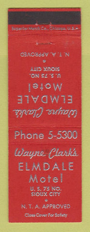 Matchbook Cover - Elmdale Motel Sioux City IA Wayne Clark