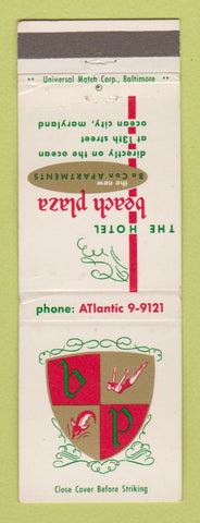 Matchbook Cover - Hotel Beach Plaza Ocean City MD #2
