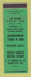 Matchbook Cover - Green Gables Motor Court Ocean City MD