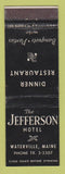 Matchbook Cover - Jefferson Hotel Waterville ME
