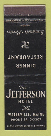 Matchbook Cover - Jefferson Hotel Waterville ME