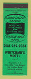 Matchbook Cover - Whitcomb's Motel Brewer ME