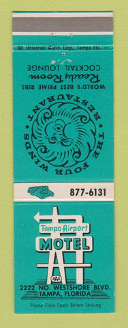 Matchbook Cover - Tampa Airport Motel Tampa FL Four Winds Restaurant