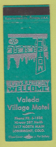 Matchbook Cover - Valeda Village Motel Longmont Colorado