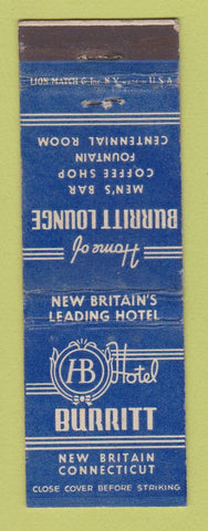 Matchbook Cover - Hotel Burritt New Britain CT