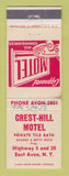 Matchbook Cover - Crest Hill Motel East Avon NY WEAR