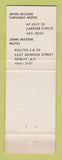 Matchbook Cover - John Milton Hotel Dewitt NY WEAR