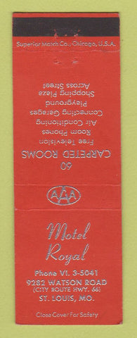 Matchbook Cover - Motel Royal St Louis MO ORANGE