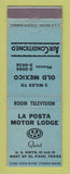 Matchbook Cover - La Posta Motor Lodge El Paso TX