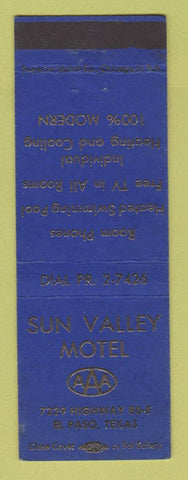 Matchbook Cover - Sun Valley Motel El Paso TX