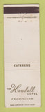 Matchbook Cover - Kendall Hotel Framingham MA WEAR